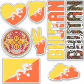 Amazing Bhutan Shapes National Symbols Sticker (Voorkant)