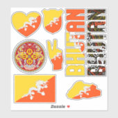 Amazing Bhutan Shapes National Symbols Sticker (Vel)