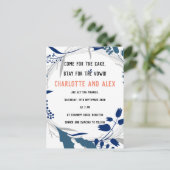 Amazing blue Geometric Dinner Invitation Briefkaart (Staand voorkant)