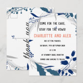 Amazing blue Geometric Dinner Invitation Briefkaart (Voorkant / Achterkant)