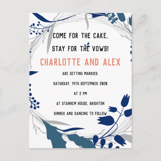 Amazing blue Geometric Dinner Invitation Briefkaart (Voorkant)