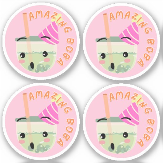 Amazing Boba - Pack van 4 Sticker (Voorkant)