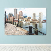 Amazing Boston Skyline Canvas Afdruk (Insitu (Houten vloer))