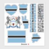 Amazing Botswana Shapes National Symbols Sticker (Vel)