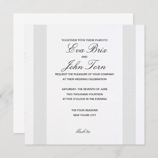 Amazing bruiloft Griekse uitnodiging (Voorkant / Achterkant)