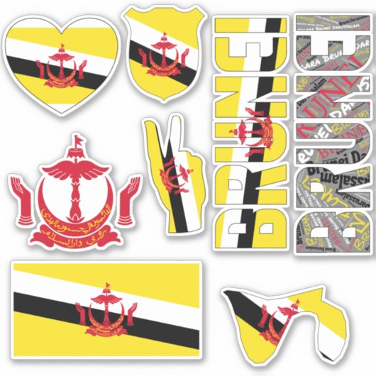 Amazing Brunei Shapes National Symbols Sticker (Voorkant)