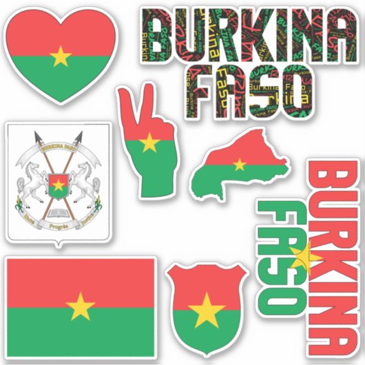 Amazing Burkina Faso Shapes National Symbols Sticker (Voorkant)