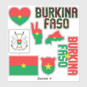 Amazing Burkina Faso Shapes National Symbols Sticker (Vel)