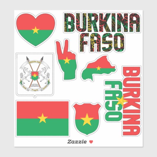 Amazing Burkina Faso Shapes National Symbols Sticker (Vel)