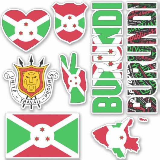 Amazing Burundi Shapes National Symbols Sticker (Voorkant)
