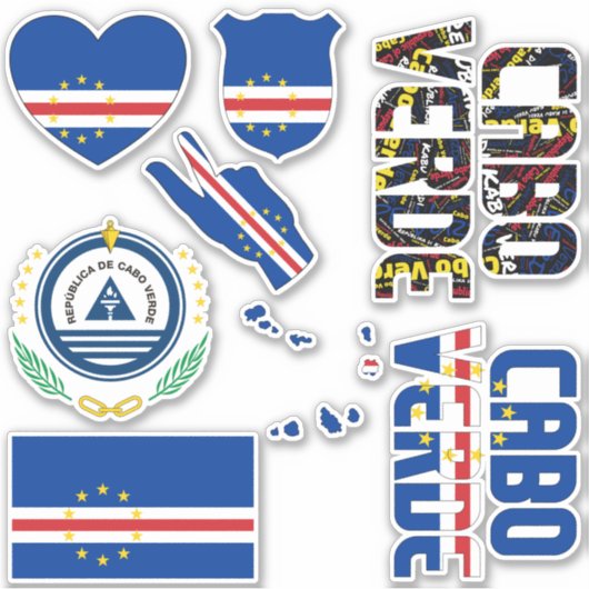 Amazing Cabo Verde Shapes National Symbols Sticker (Voorkant)