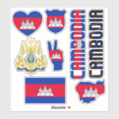 Amazing Cambodia Shapes National Symbols Sticker (Vel)
