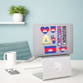 Amazing Cambodia Shapes National Symbols Sticker (Laptop op bureau)