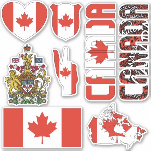 Amazing Canada Shapes National Symbols Sticker (Voorkant)