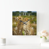 Amazing Cheetah Vierkante Klok (Huis)