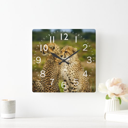 Amazing Cheetah Vierkante Klok (Huis)