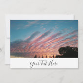 Amazing Clouds Sunset Pink Golden Uitnodigingskaar Kaart (Voorkant)