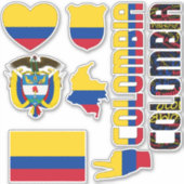 Amazing Colombia Shapes National Symbols Sticker (Voorkant)