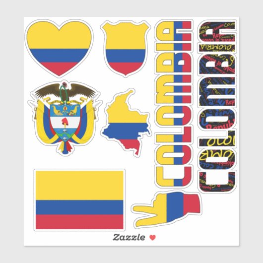 Amazing Colombia Shapes National Symbols Sticker (Vel)