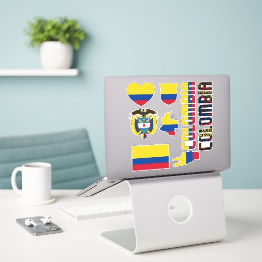 Amazing Colombia Shapes National Symbols Sticker (Laptop op bureau)