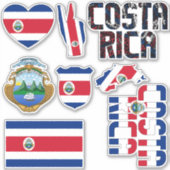 Amazing Costa Rica Shapes National Symbols Sticker (Voorkant)