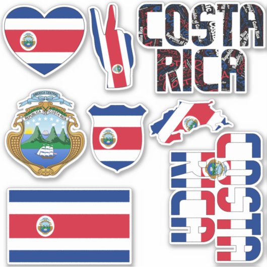 Amazing Costa Rica Shapes National Symbols Sticker (Voorkant)