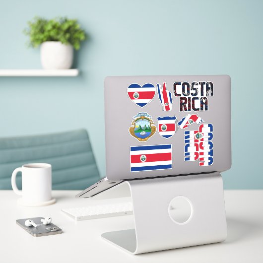 Amazing Costa Rica Shapes National Symbols Sticker (Laptop op bureau)