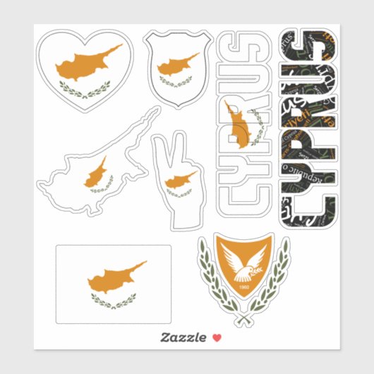 Amazing Cyprus Shapes National Symbols Sticker (Vel)