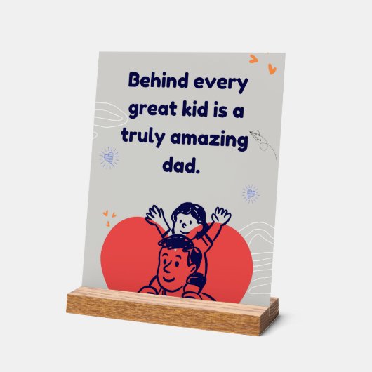Amazing Dad-Inspirational Fathers Love Quote Acryl Bord (Hoek)