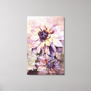 Amazing Dahlias in Waterverven Canvas Afdruk