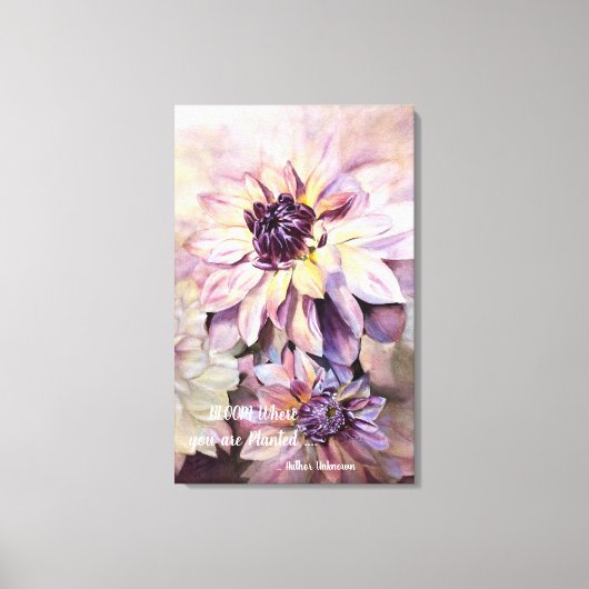 Amazing Dahlias in Waterverven Canvas Afdruk (Voorkant)
