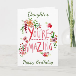 AMAZING DAUGHTER ON YOUR BIRTHDAY Card Kaart
