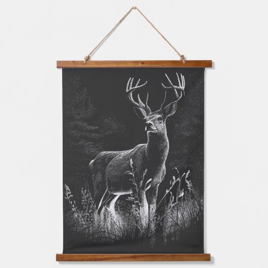 amazing deer in nature draw hangend wandkleed (Voorkant)