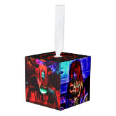 Amazing Demon Boy Foto Cube Ornament (Voorkant hoekig)