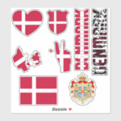 Amazing Denmark Shapes National Symbols Sticker (Vel)