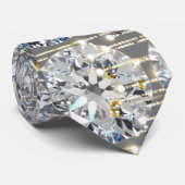 Amazing Diamonds en Gold Sparkle Grey gift Stropdas (Opgerold)
