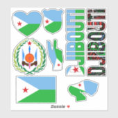 Amazing Djibouti Shapes National Symbols Sticker (Vel)