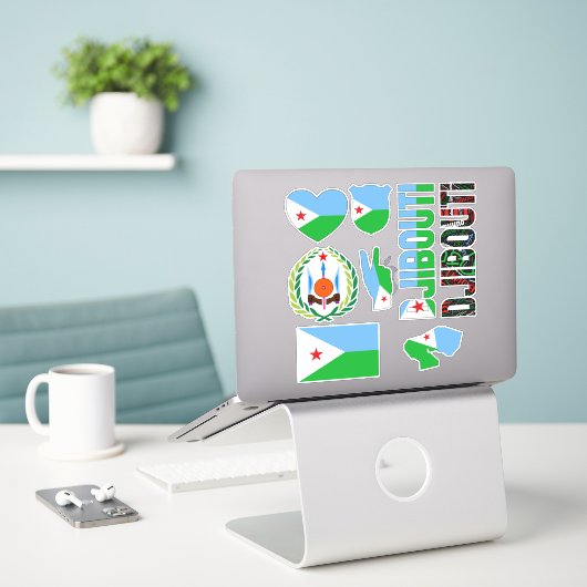 Amazing Djibouti Shapes National Symbols Sticker (Laptop op bureau)