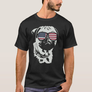 Amazing Dog Pug With American Usa Flag T-shirt