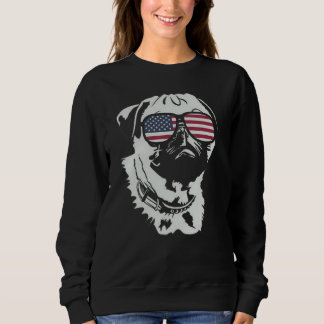 Amazing Dog Pug With American Usa Flag Trui