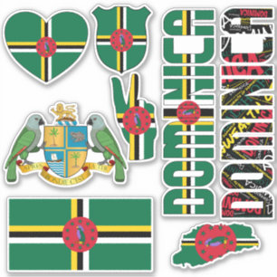 Amazing Dominica Shapes National Symbols Sticker