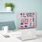 Amazing Dominicaanse Republiek vormt nationale sym Sticker (Laptop op bureau)