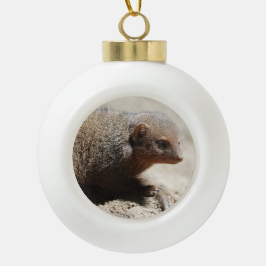 Amazing Dwarf Mongoose Keramische Bal Ornament (Voorkant)