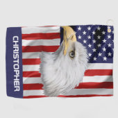 Amazing Eagle, de Amerikaanse vlag, patriottisch Golfhanddoek (Horizontaal)