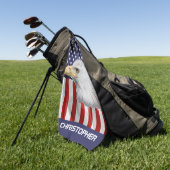 Amazing Eagle, de Amerikaanse vlag, patriottisch Golfhanddoek (Groen)