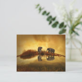 Amazing Elephant Sunset Briefkaart (Staand voorkant)