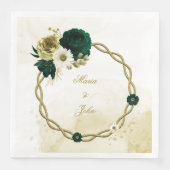 Amazing emerald green iory gold floral wreate servet (Voorkant)