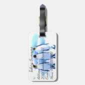Amazing Emperor Penguins Typografie Art Bagagelabel (Achterkant verticaal)