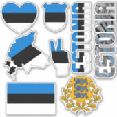 Amazing Estonia Shapes National Symbols Sticker (Voorkant)