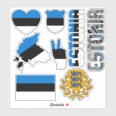 Amazing Estonia Shapes National Symbols Sticker (Vel)